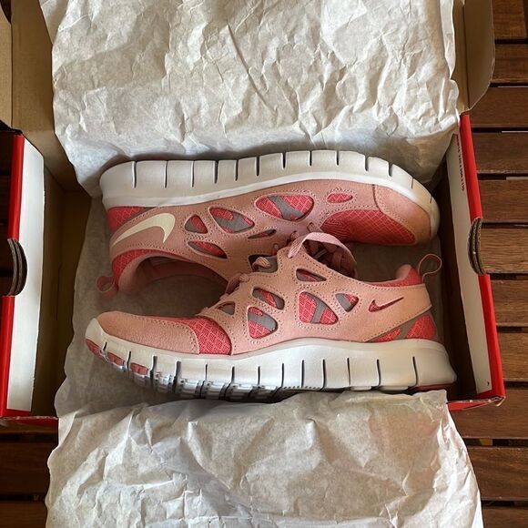 Nike Free Run 2 (GS)Pink Big Kid 7Y/Women Size 8.5(DQ4712-600) - Picture 12 of 13